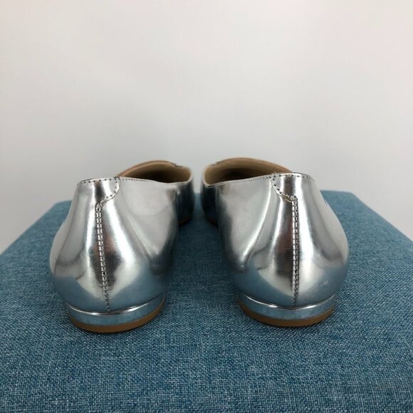 Sophia Webster Bibi Butterfly Silver Metallic Patent-leather Point-toe Flats 6.5 - Picture 4 of 16